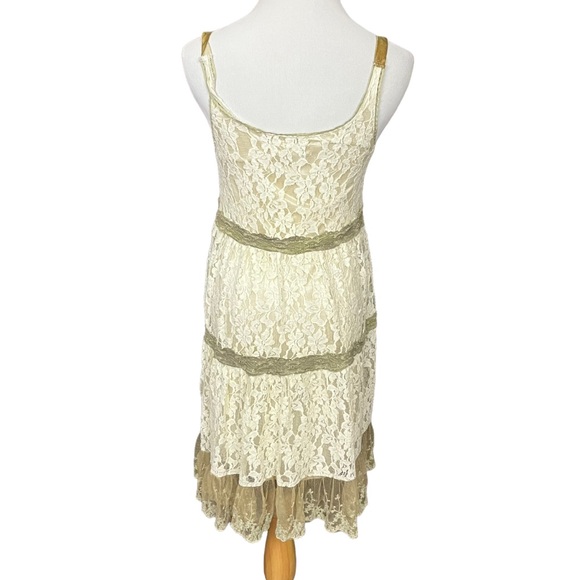 A’reve Cream Boho Lace Tiered Sleeveless Dress M - Picture 2 of 7